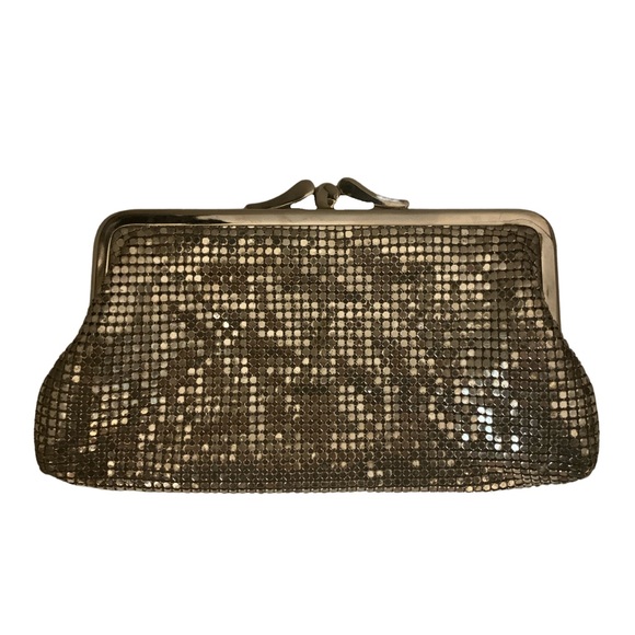 Whiting & Davis Silver Chainmail Mesh Clutch - Picture 1 of 6